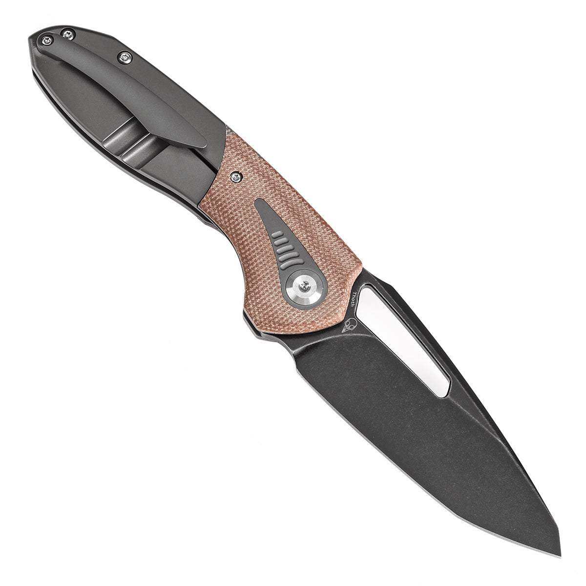 Kansept Thoth K1075T2 open position showing CPM 20CV clip point blade