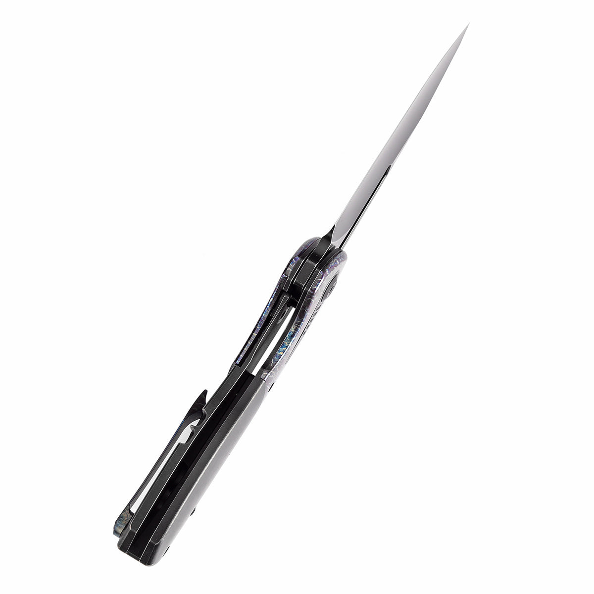 Kansept Thoth K1075T4 blade detail – blackwash CPM 20CV clip point