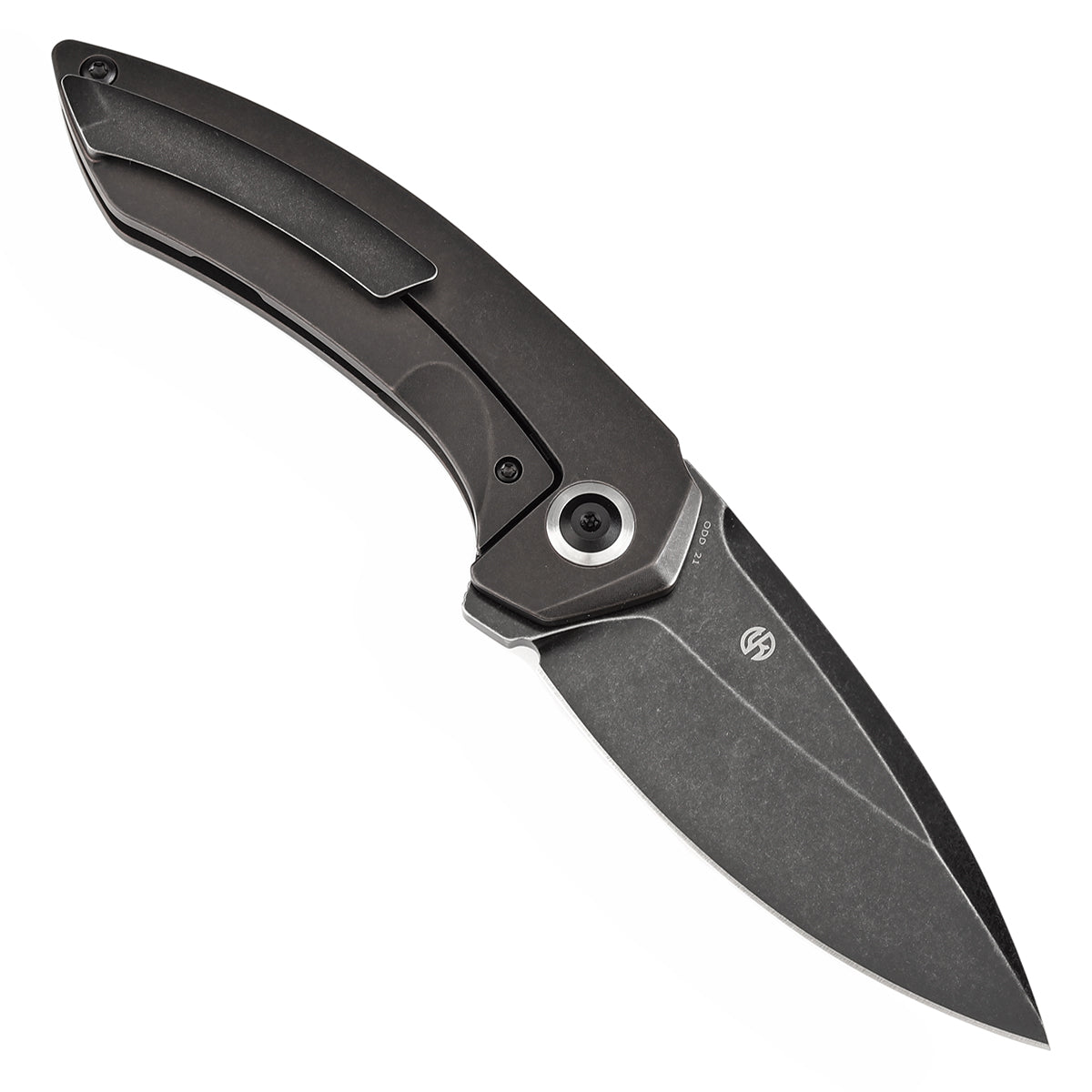 Kansept ODD 21 K1077A1 open position showing CPM 20CV drop point blade