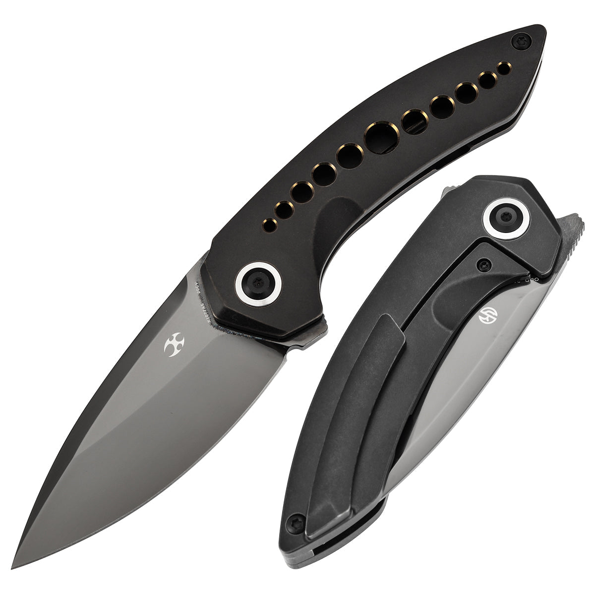 Kansept ODD 21 K1077A6 front view – 3.08" mirror DLC CPM 20CV drop point folding knife
