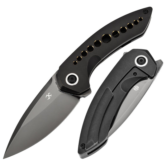 Kansept ODD 21 K1077A6 front view – 3.08" mirror DLC CPM 20CV drop point folding knife