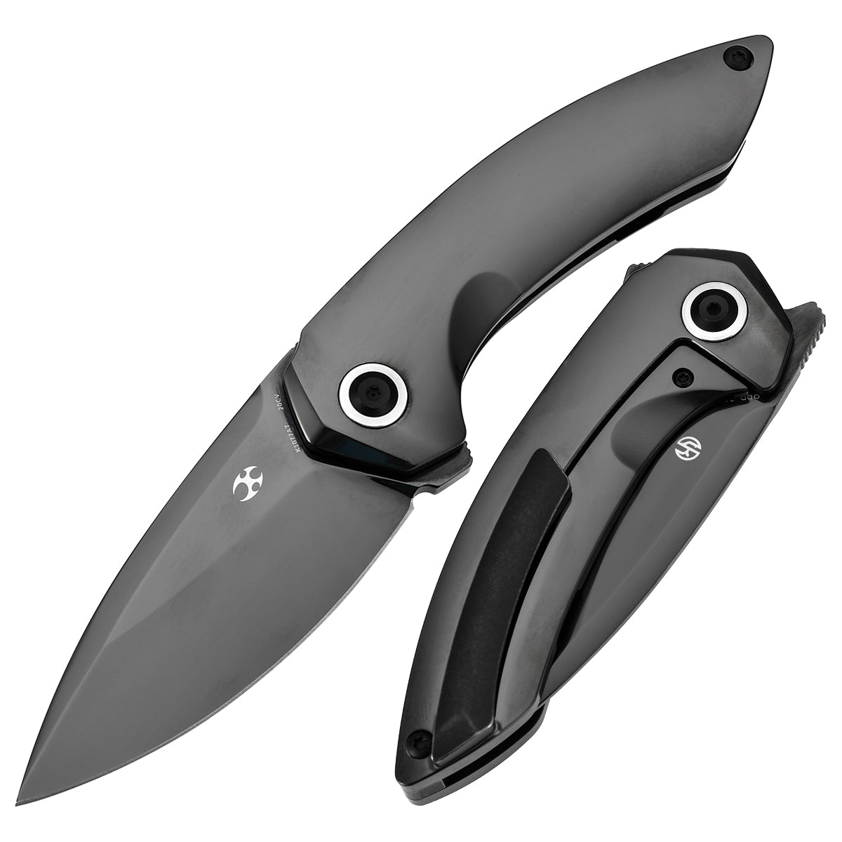 Kansept ODD 21 K1077A7 front view – 3.08" Mirror DLC CPM 20CV drop point folding knife