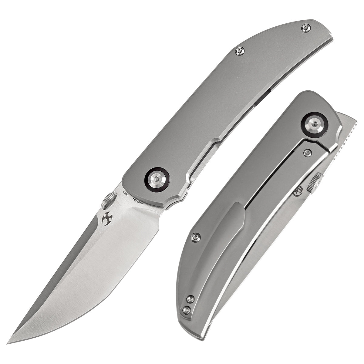 Kansept Tarkin K1078A1 front view – 3.42" satin CPM 20CV tanto folding knife