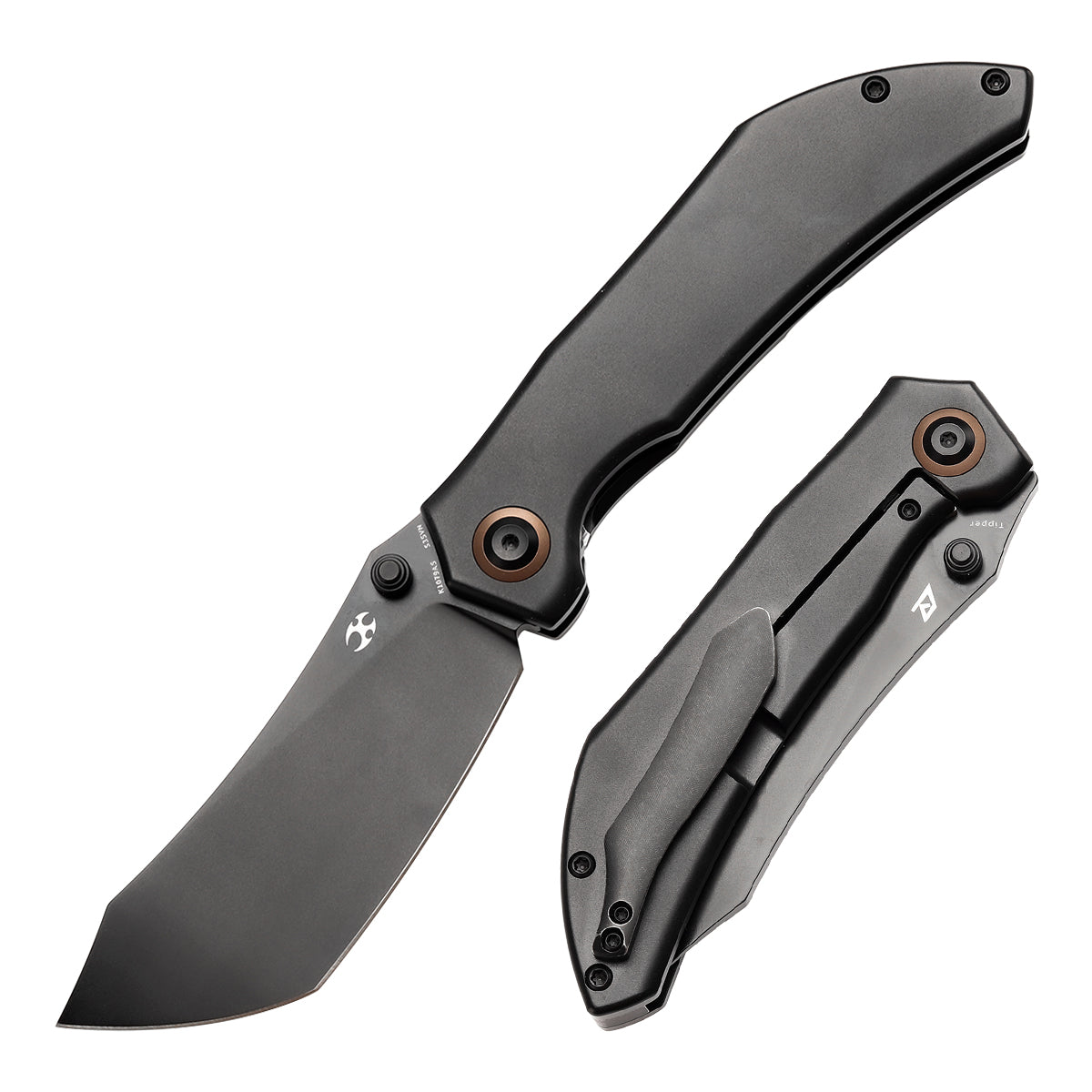 Kansept Tipper K1079A5 front view - 3.38" satin CPM S35VN wharncliffe folding knife