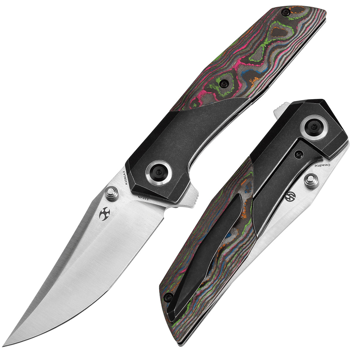 Kansept Deadite K1081A3 front view - 3.52" satin S35VN clip point folding knife