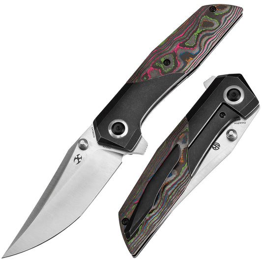Kansept Deadite K1081A3 front view - 3.52" satin S35VN clip point folding knife