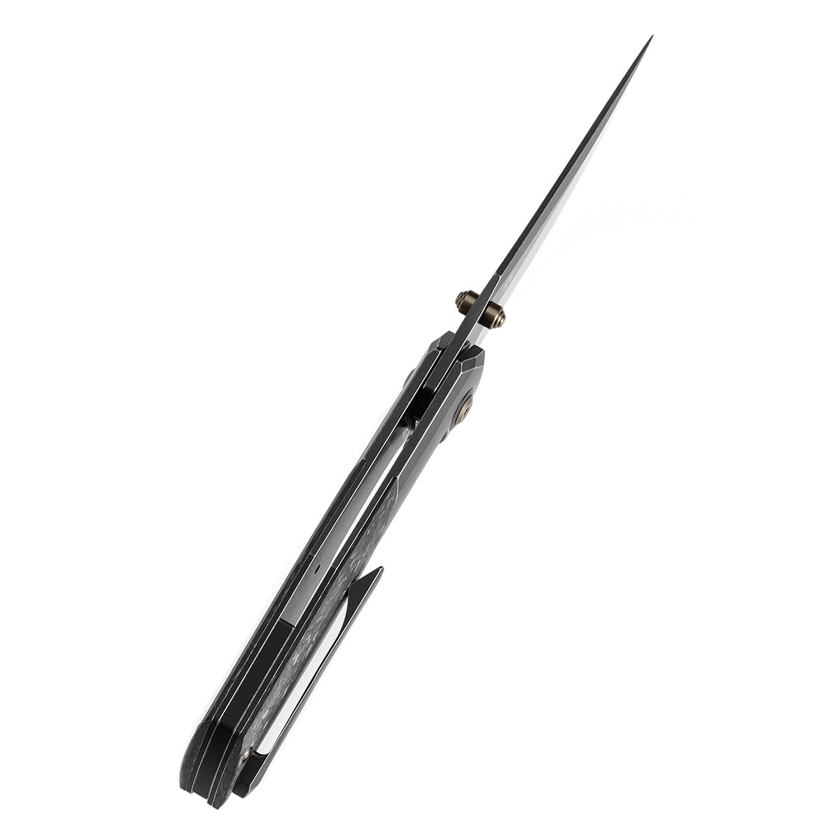 Kansept Deadite K1081A5 blackwash titanium with shred carbon fiber handle scales