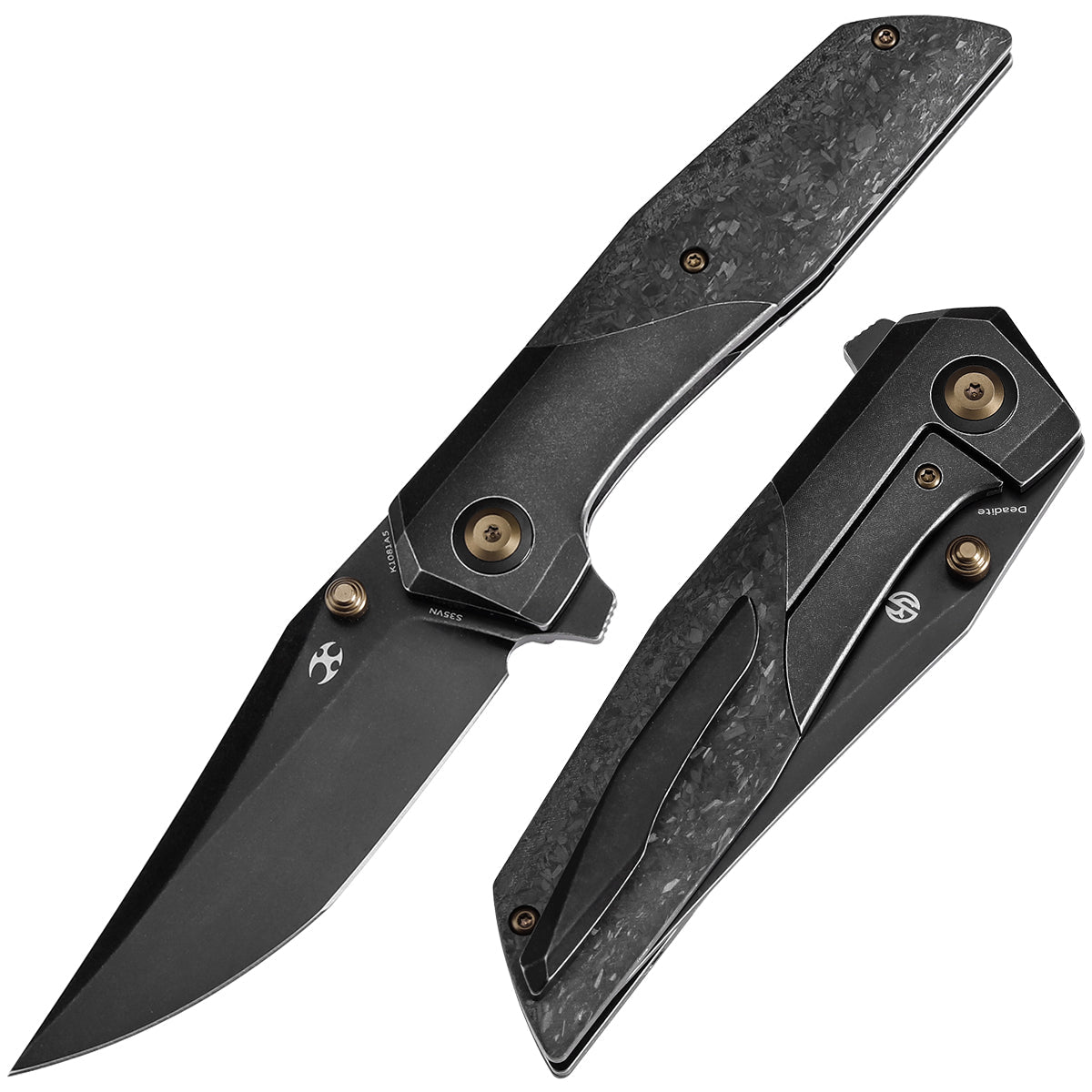 Kansept Deadite K1081A5 front view – 3.52" Blackwash CPM S35VN clip point folding knife