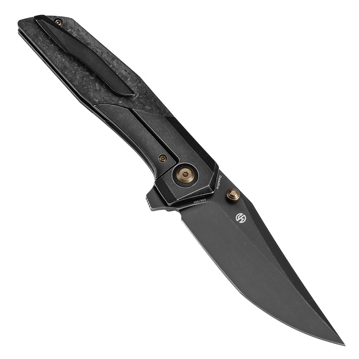 Kansept Deadite K1081A5 open position showing CPM S35VN clip point blade