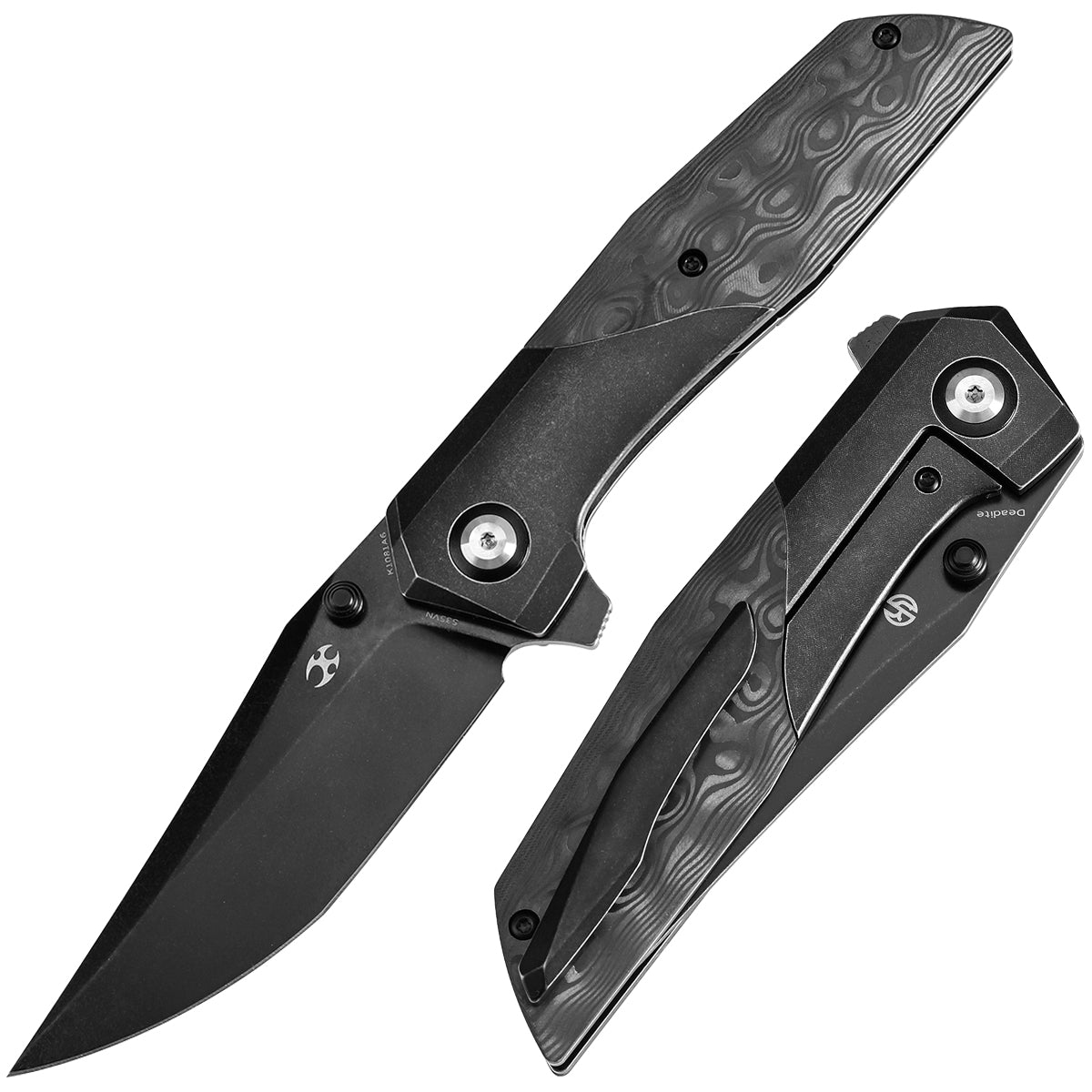 Kansept Deadite K1081A6 front view – 3.52" Blackwash CPM S35VN clip point folding knife