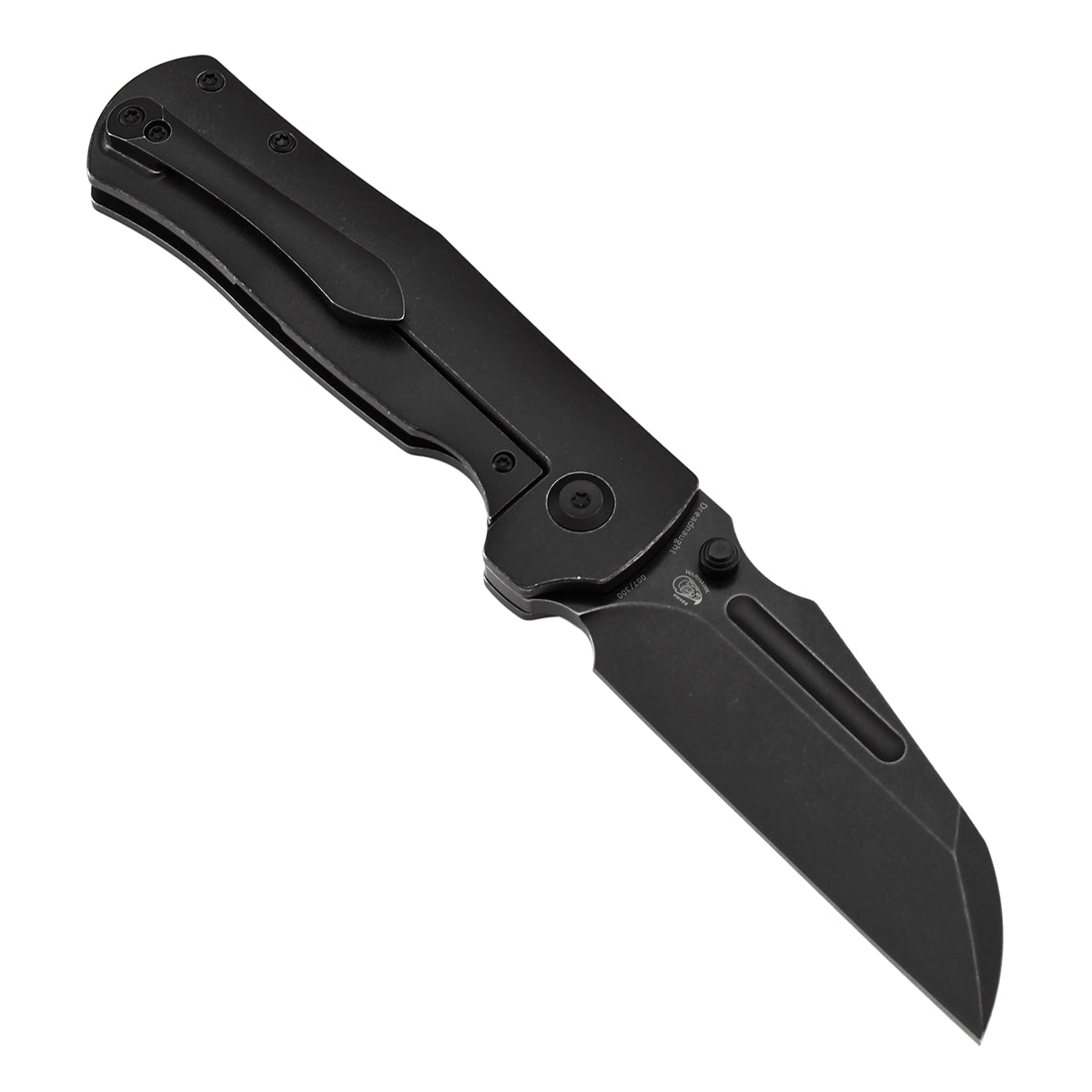 Kansept Dreadnaught K1082A2 open position showing CPM S35VN cleaver blade
