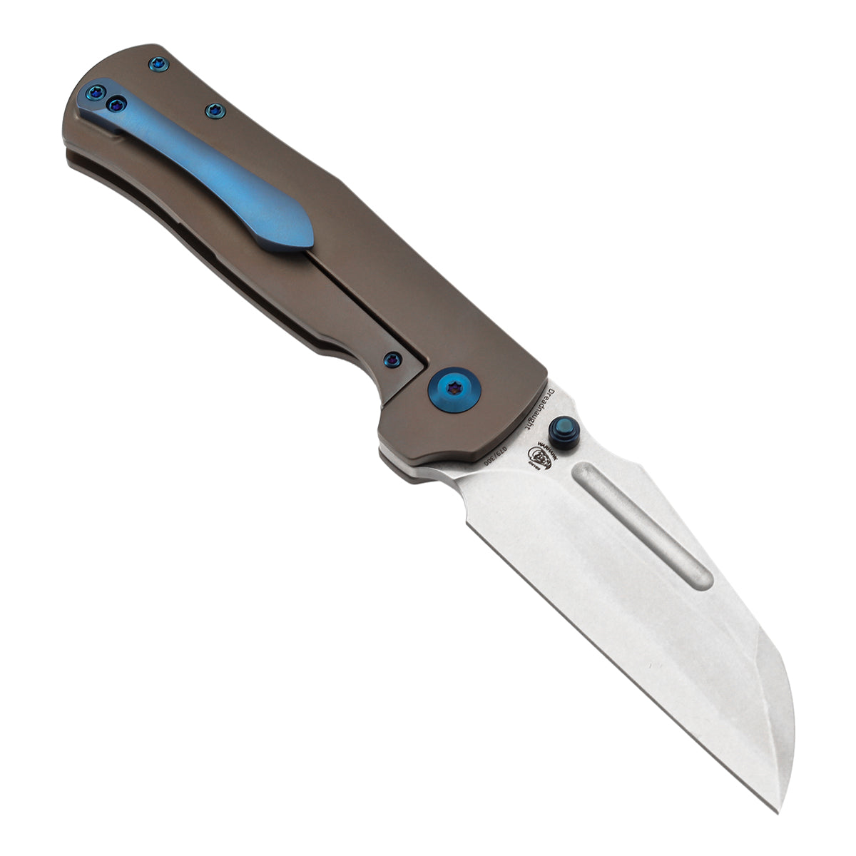 Kansept Dreadnaught K1082A3 open position showing CPM S35VN cleaver blade