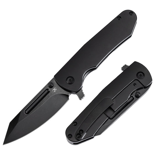 Kansept Superhawk K1084A1 front view – 3.89" Blackwash CPM S35VN wharncliffe folding knife