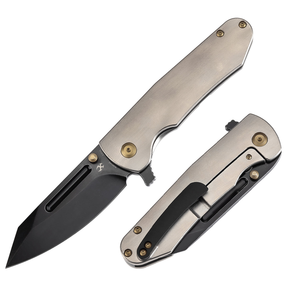 Kansept Superhawk K1084A2 front view – 3.89" Blackwash CPM-S35VN Wharncliffe folding knife