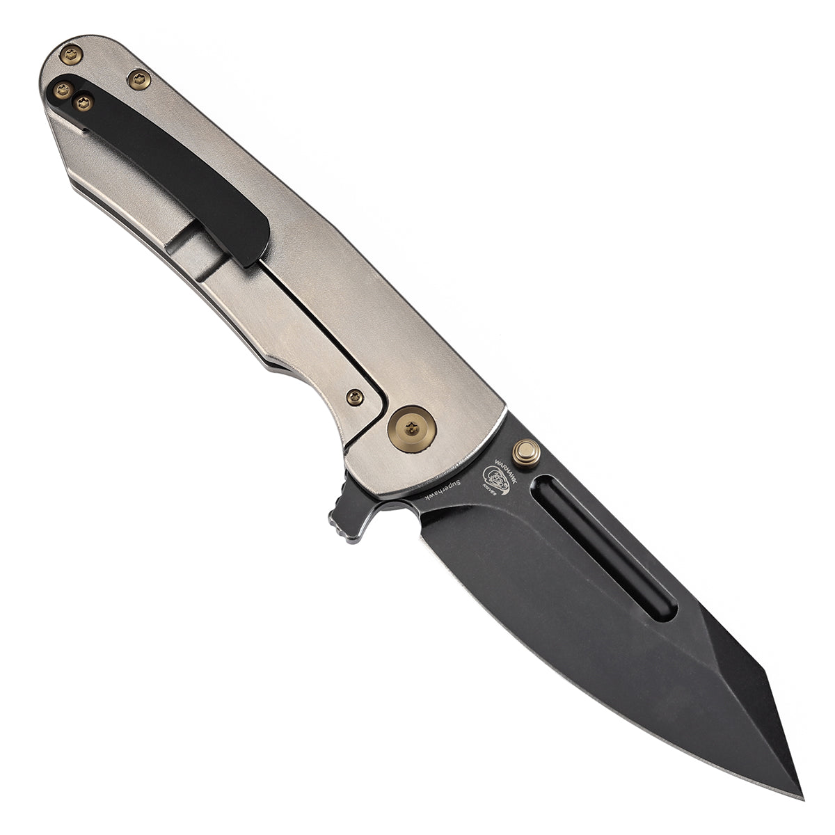 Kansept Superhawk K1084A2 open position showing CPM-S35VN Wharncliffe blade
