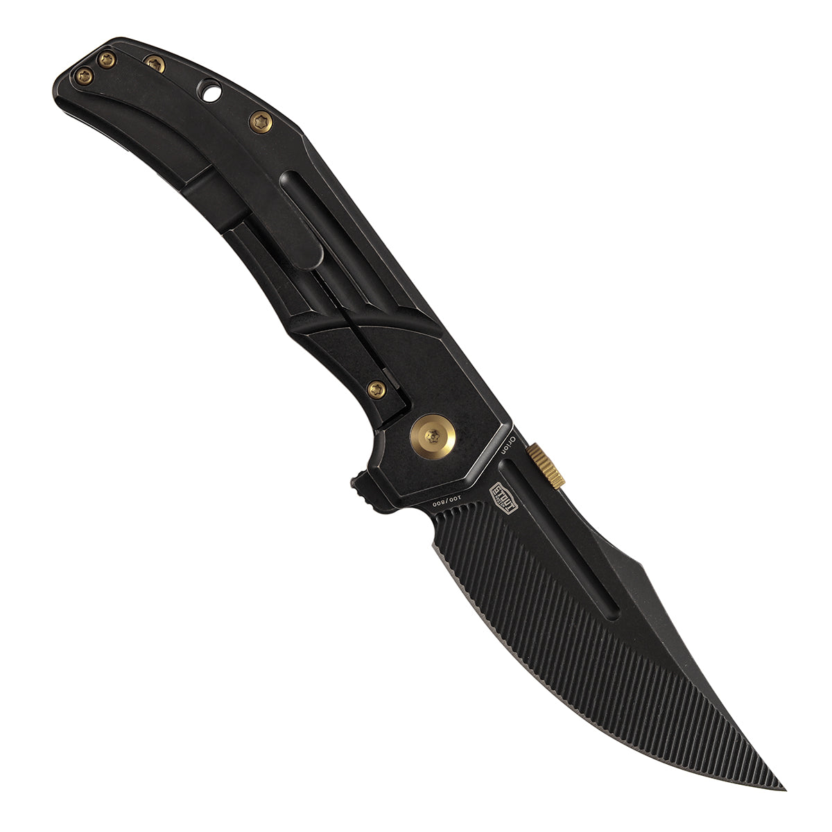 Kansept Orion K1089A4 open position showing CPM S35VN clip point blade