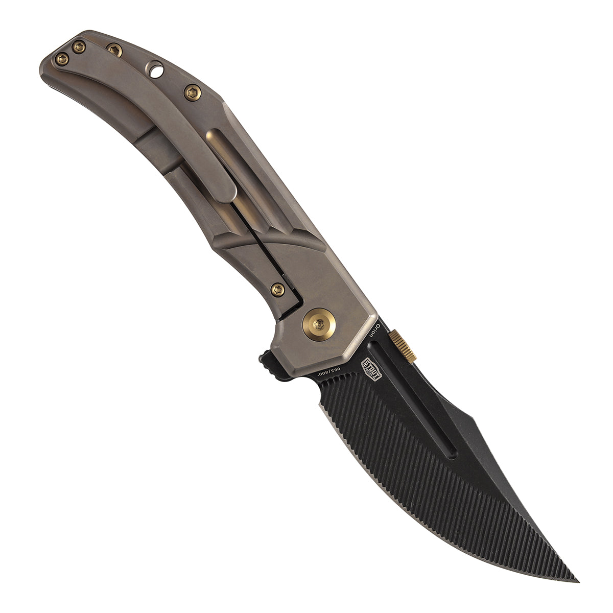 Kansept Orion K1089A5 open position showing CPM S35VN clip point blade
