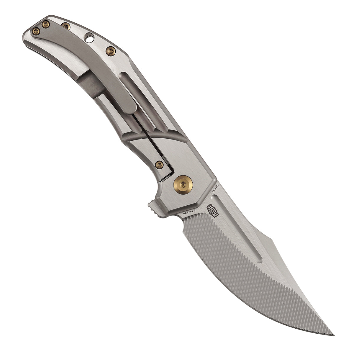 Kansept Orion K1089B3 blade detail – machine satin CPM S35VN clip point