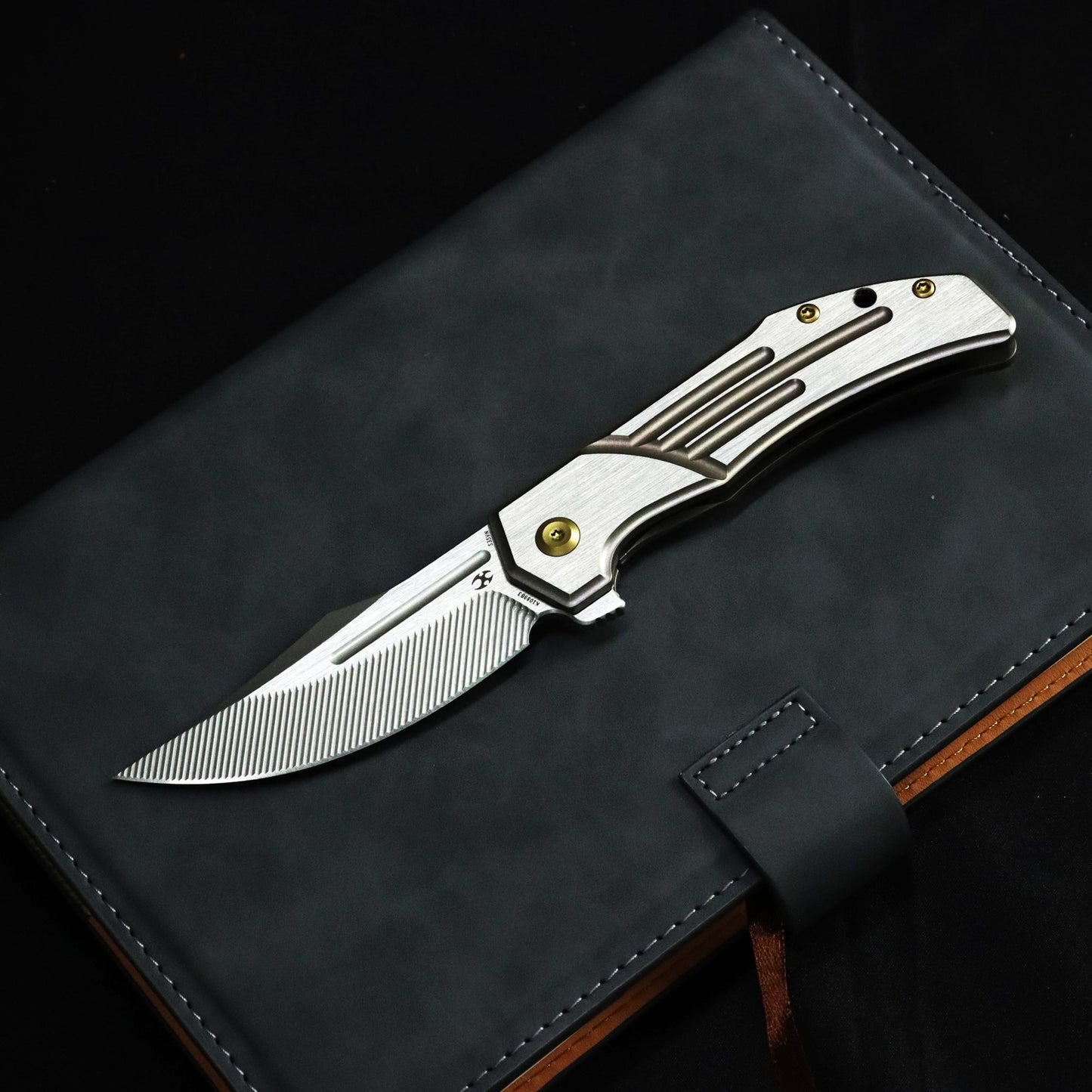 Kansept Orion K1089B3 front view – 3.07" machine satin CPM S35VN clip point folding knife