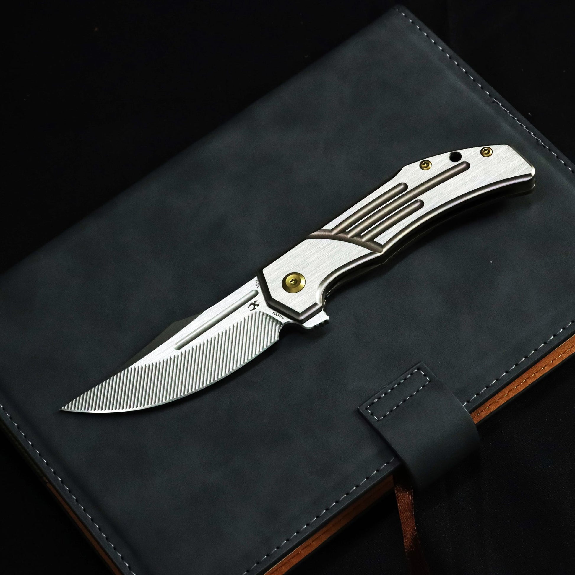 Kansept Orion K1089B3 front view – 3.07" machine satin CPM S35VN clip point folding knife