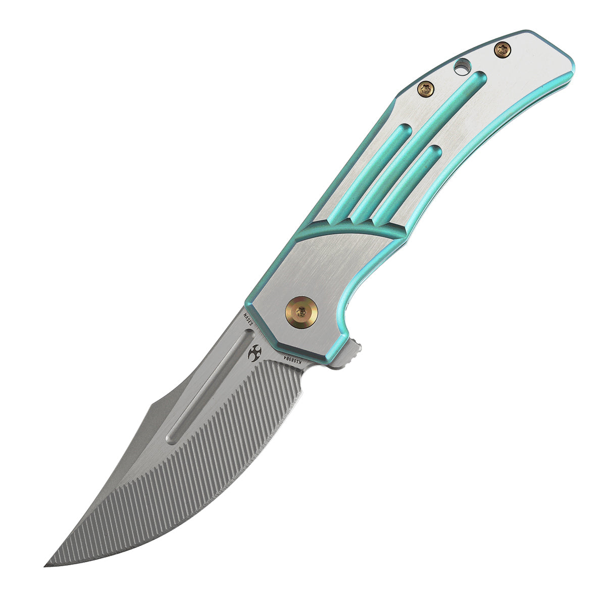 Kansept Orion K1089B4 open position showing CPM-S35VN Clip Point blade