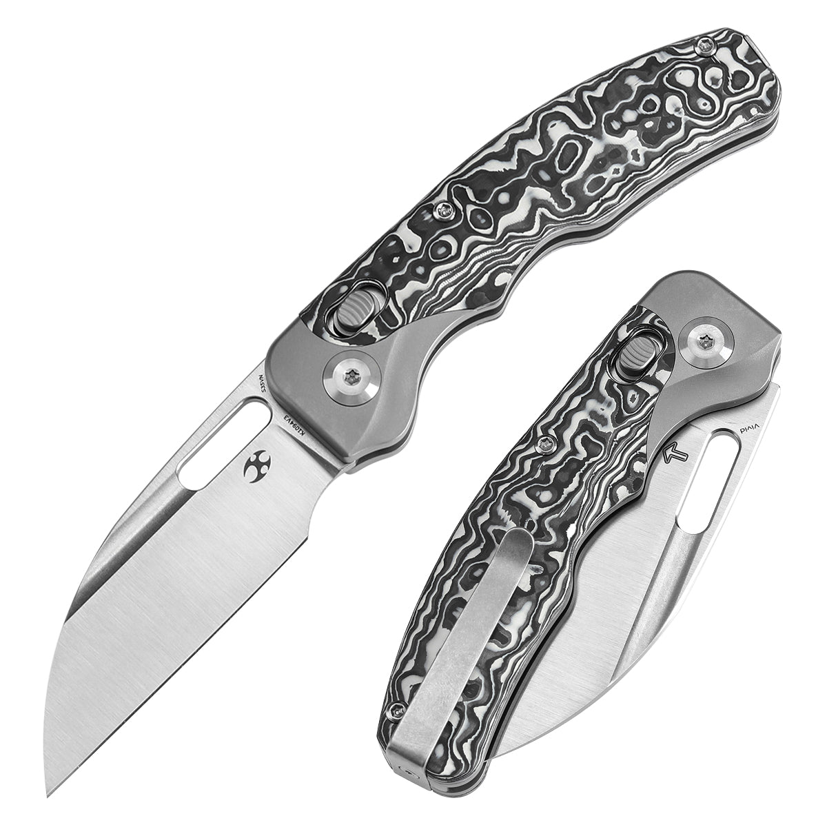 Kansept Vivid K1094V3 front view – 3.04" satin CPM S35VN Wharncliffe folding knife