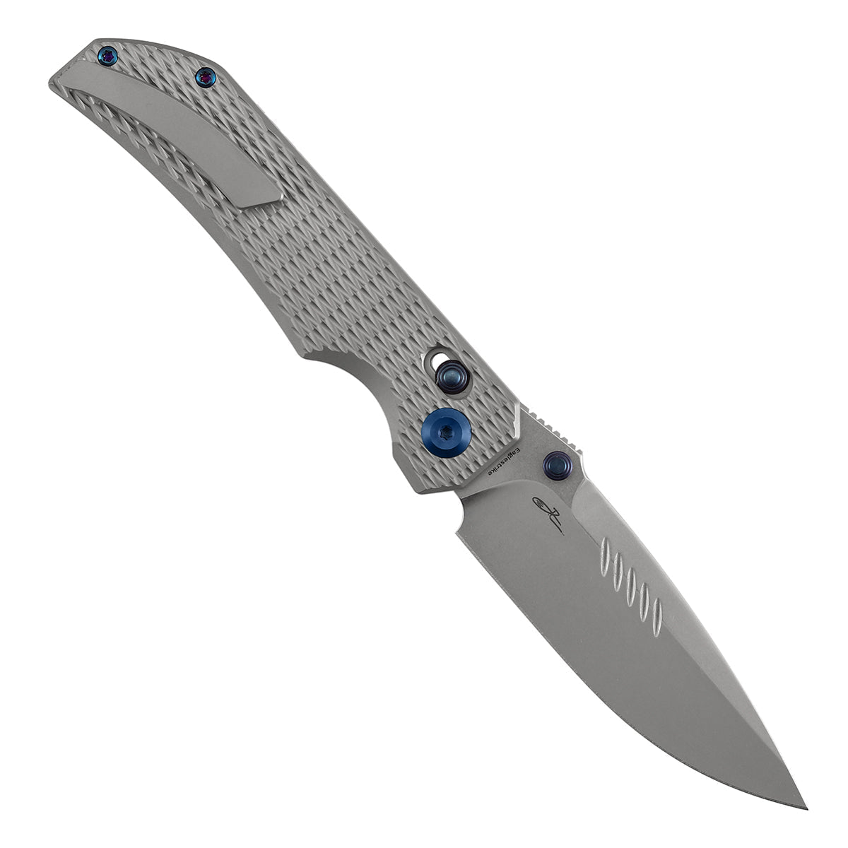 Kansept Eaglestrike K1095V4 open position showing CPM S35VN drop point blade