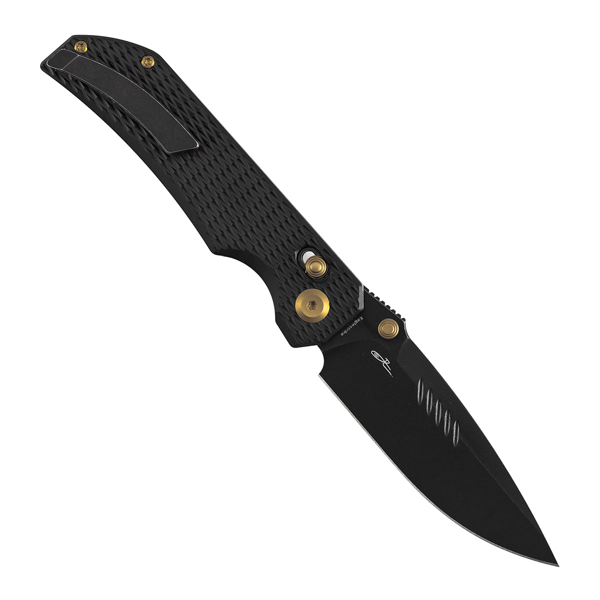 Kansept Eaglestrike K1095V6 open position showing CPM S35VN drop point blade
