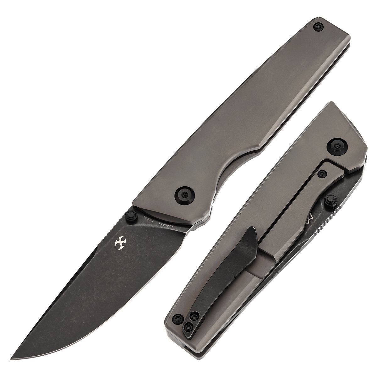 Kansept Chimera K1096A1 front view – 3.15" blackwash CPM S35VN tanto folding knife