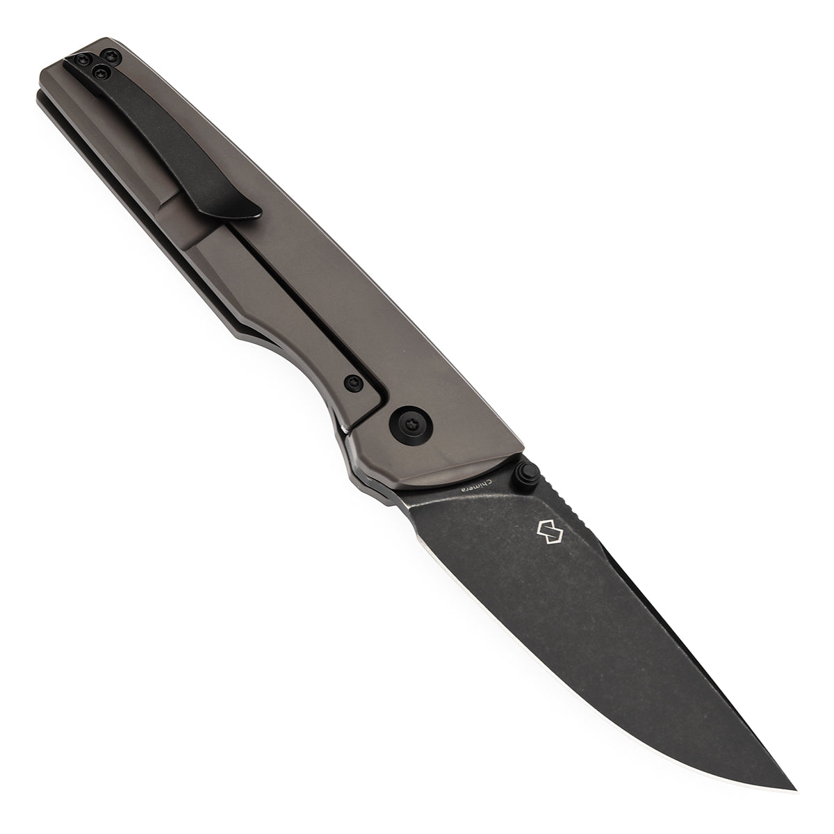 Kansept Chimera K1096A1 open position showing CPM S35VN tanto blade