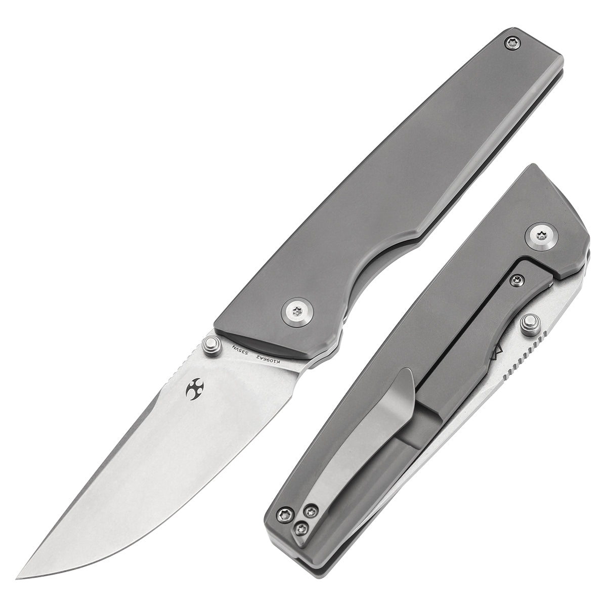 Kansept Chimera K1096A2 front view – 3.15" stonewashed CPM S35VN tanto folding knife