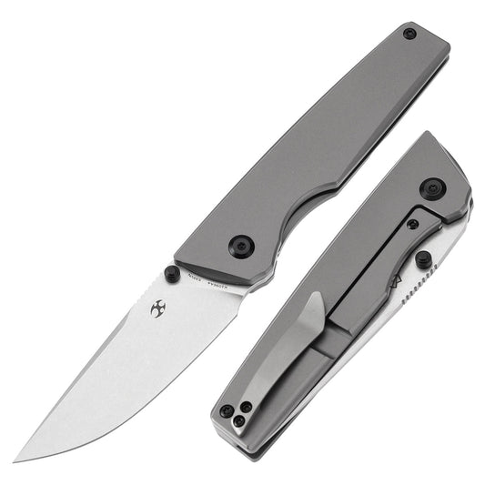 Kansept Chimera K1096A4 front view – 3.15" stonewashed CPM S35VN tanto folding knife