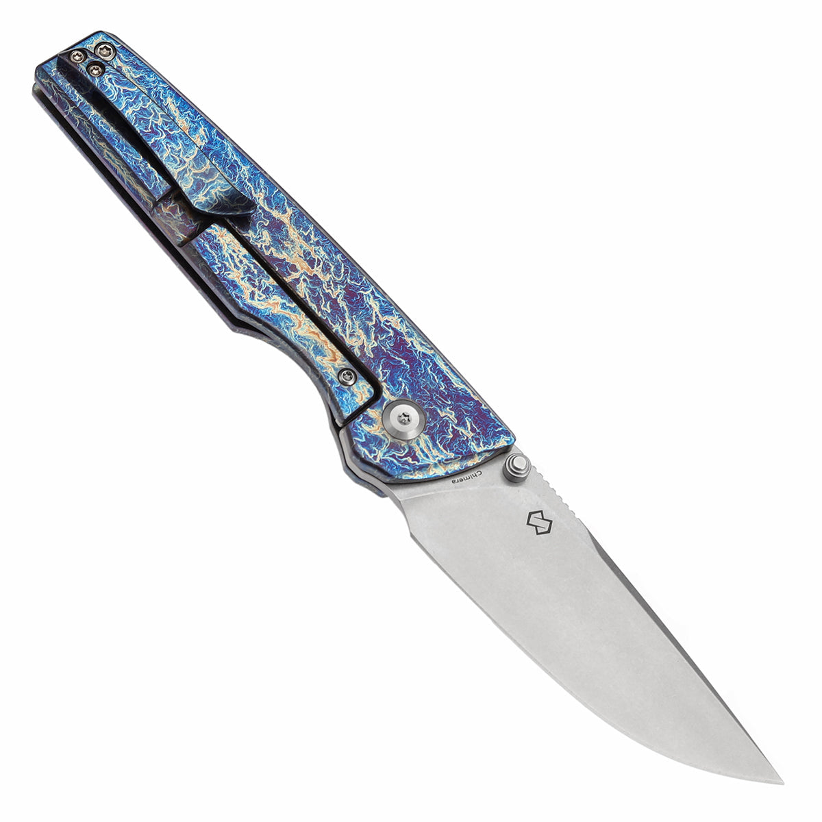 Kansept Chimera K1096A5 open position showing CPM S35VN tanto blade