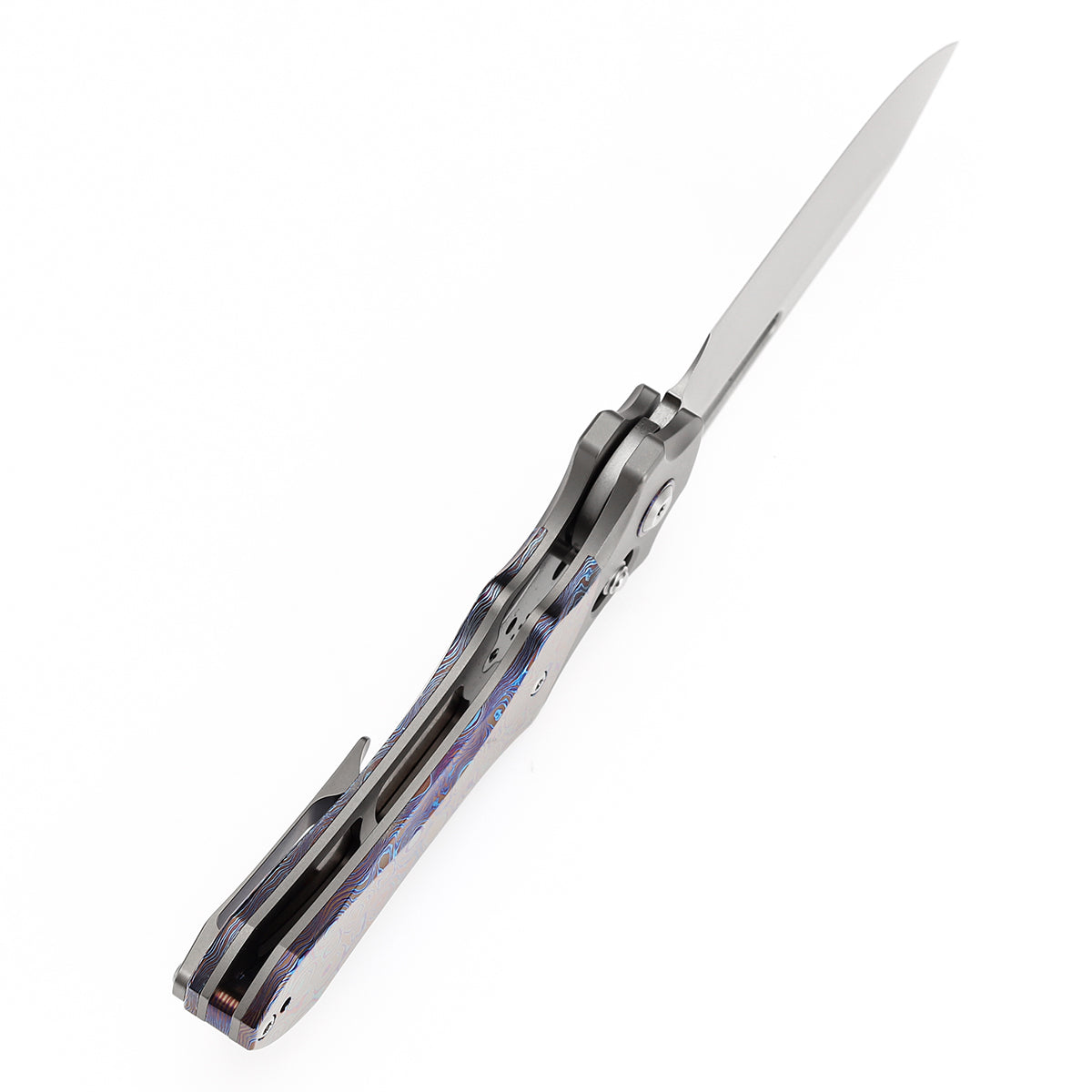 Kansept Quasar K1099V4 blade detail – stonewashed CPM 20CV drop point