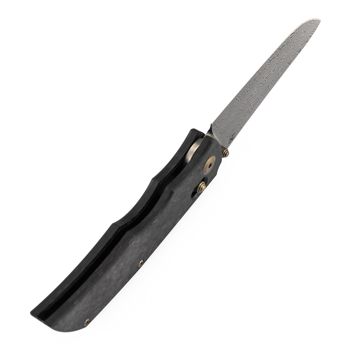 Kansept SIF K1100V4 blade detail – blackwash Damascus drop point