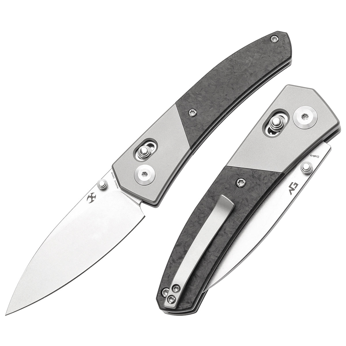 Kansept Dako K1101V1 front view – 3.19" stonewashed CPM S35VN drop point folding knife