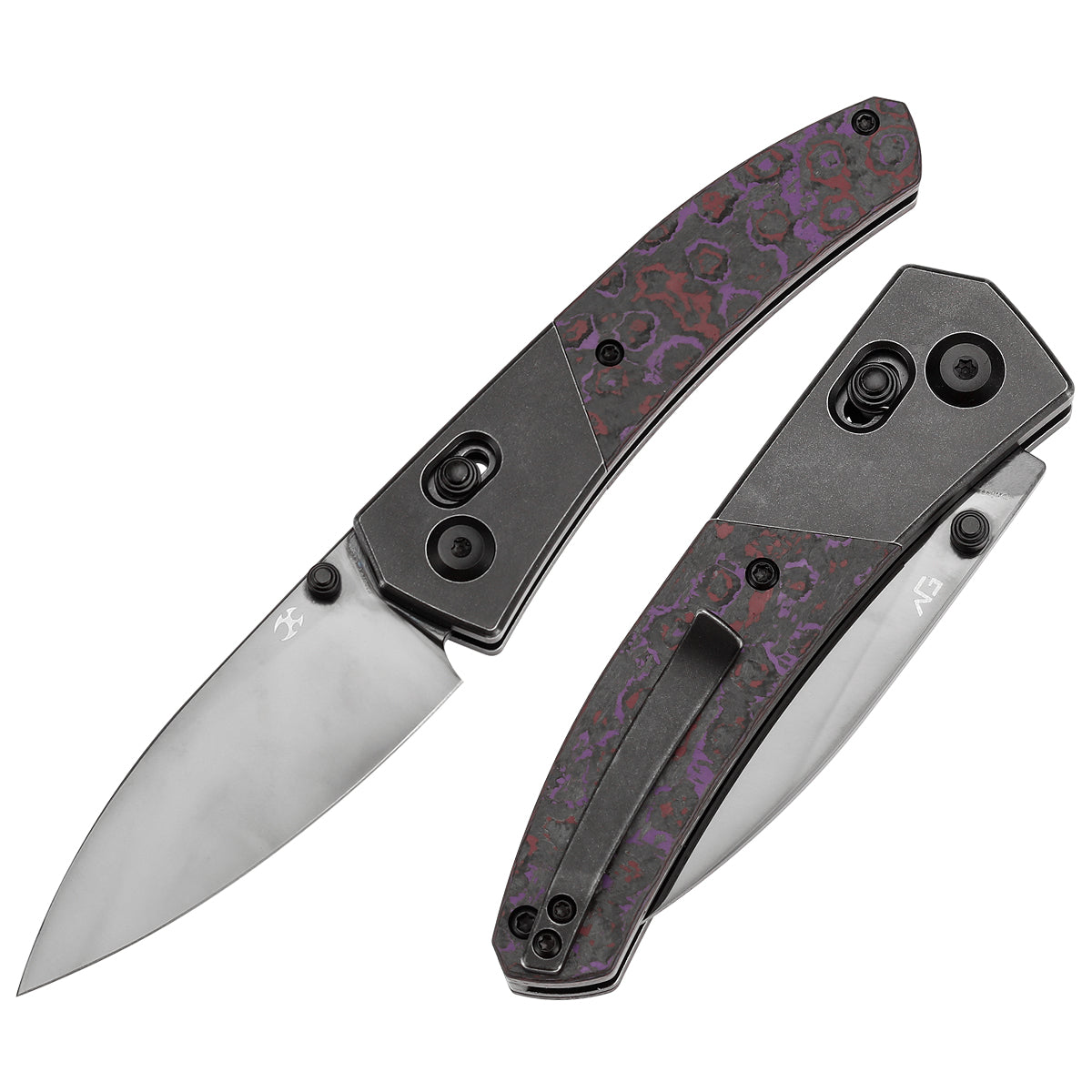 Kansept Dako K1101V3 front view – 3.19" mirror DLC CPM S35VN drop point folding knife