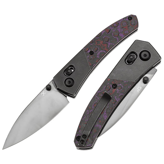 Kansept Dako K1101V3 front view – 3.19" mirror DLC CPM S35VN drop point folding knife