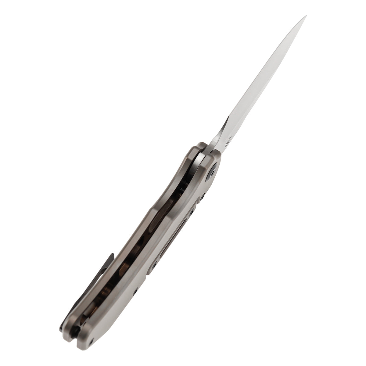 Kansept Hazard K1104H4 Bronze Anodized & Stonewashed Titanium handle detail
