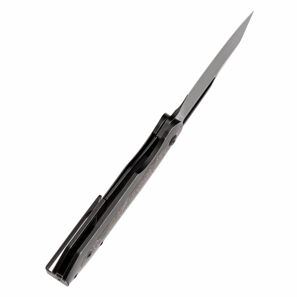 Kansept Thunderhead K1106A1 blade detail – blackwash CPM S35VN tanto