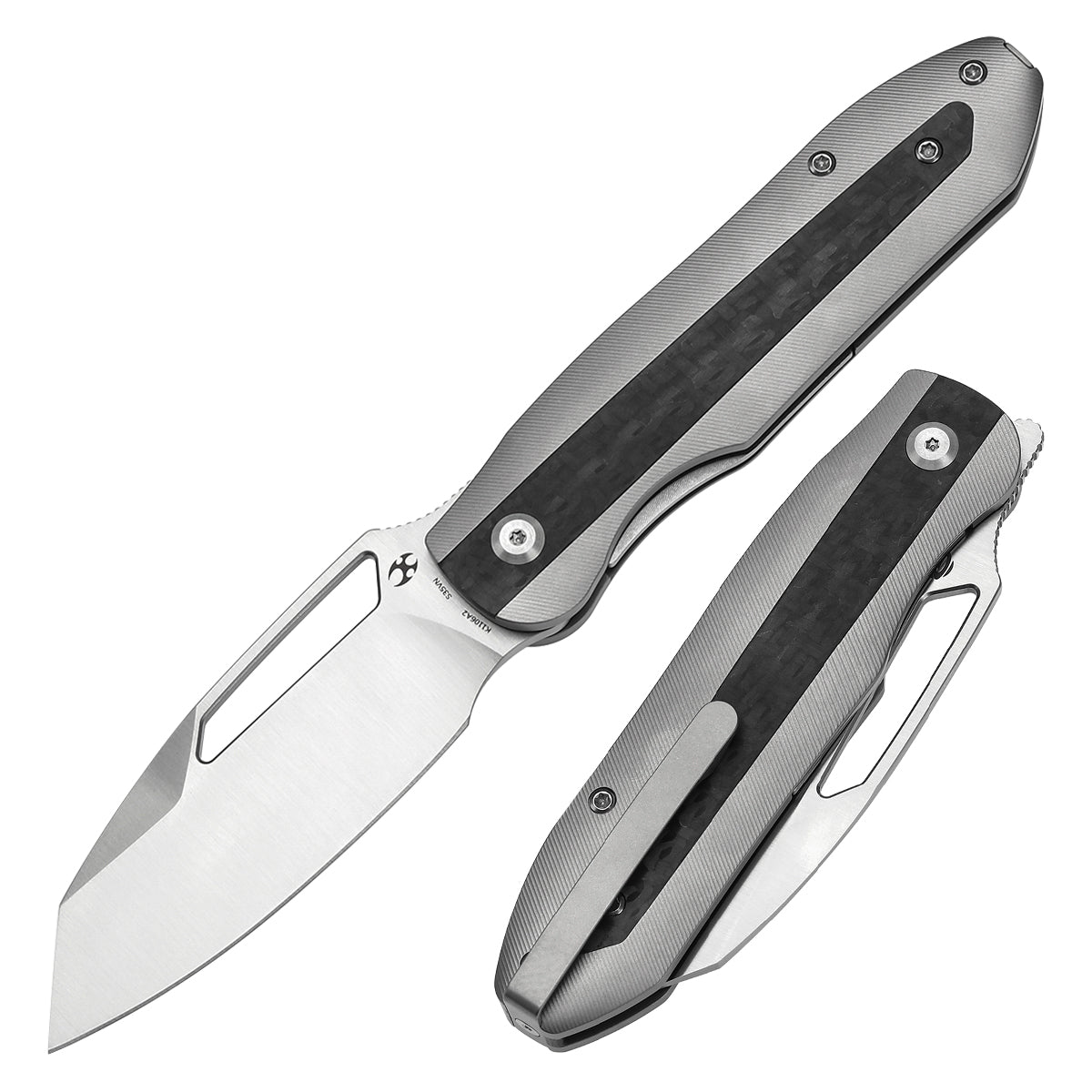 Kansept Thunderhead K1106A2 front view – 3.58" satin CPM S35VN tanto folding knife