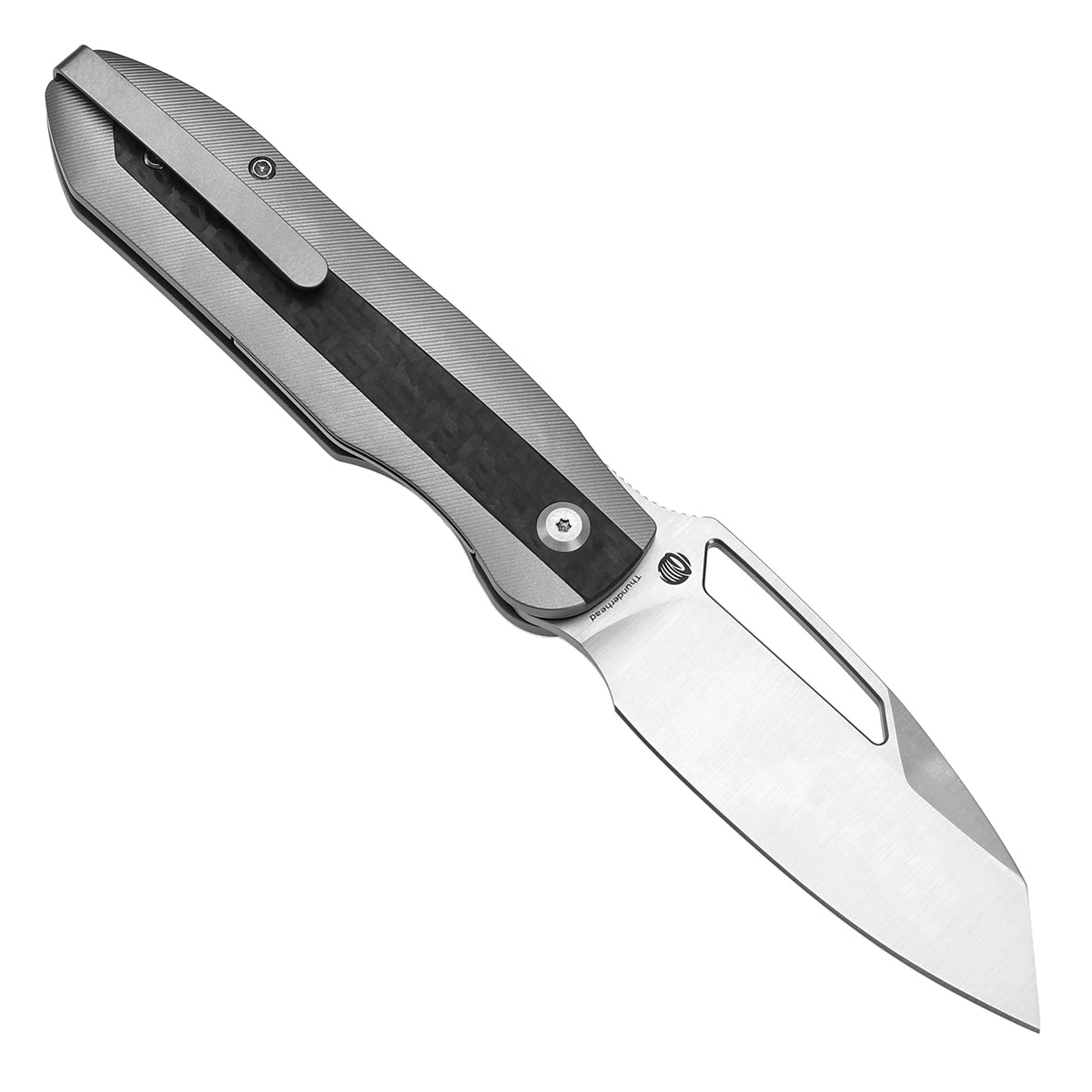 Kansept Thunderhead K1106A2 open position showing CPM S35VN tanto blade