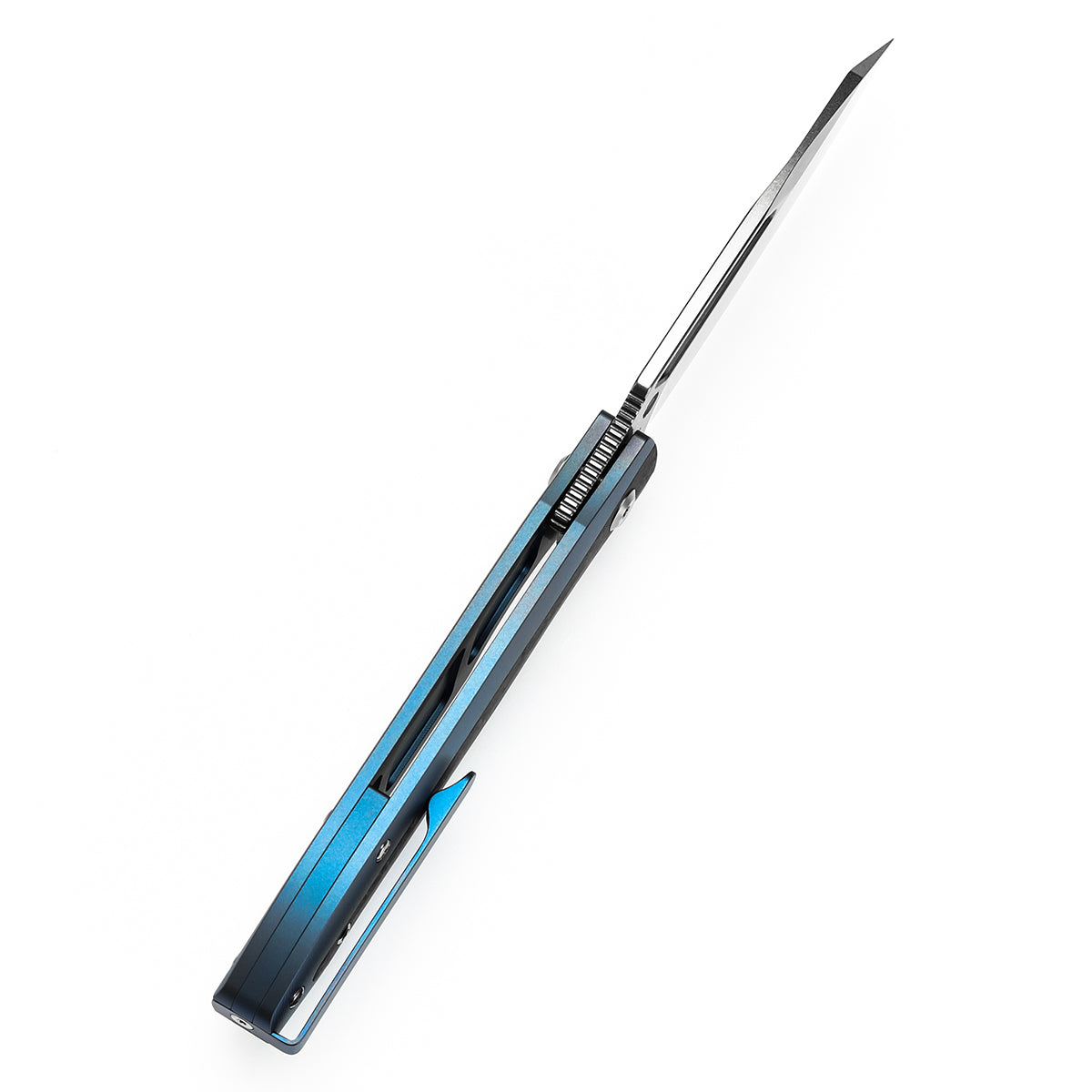 Kansept Thunderhead K1106A3 blue titanium with shred carbon fiber handle scales