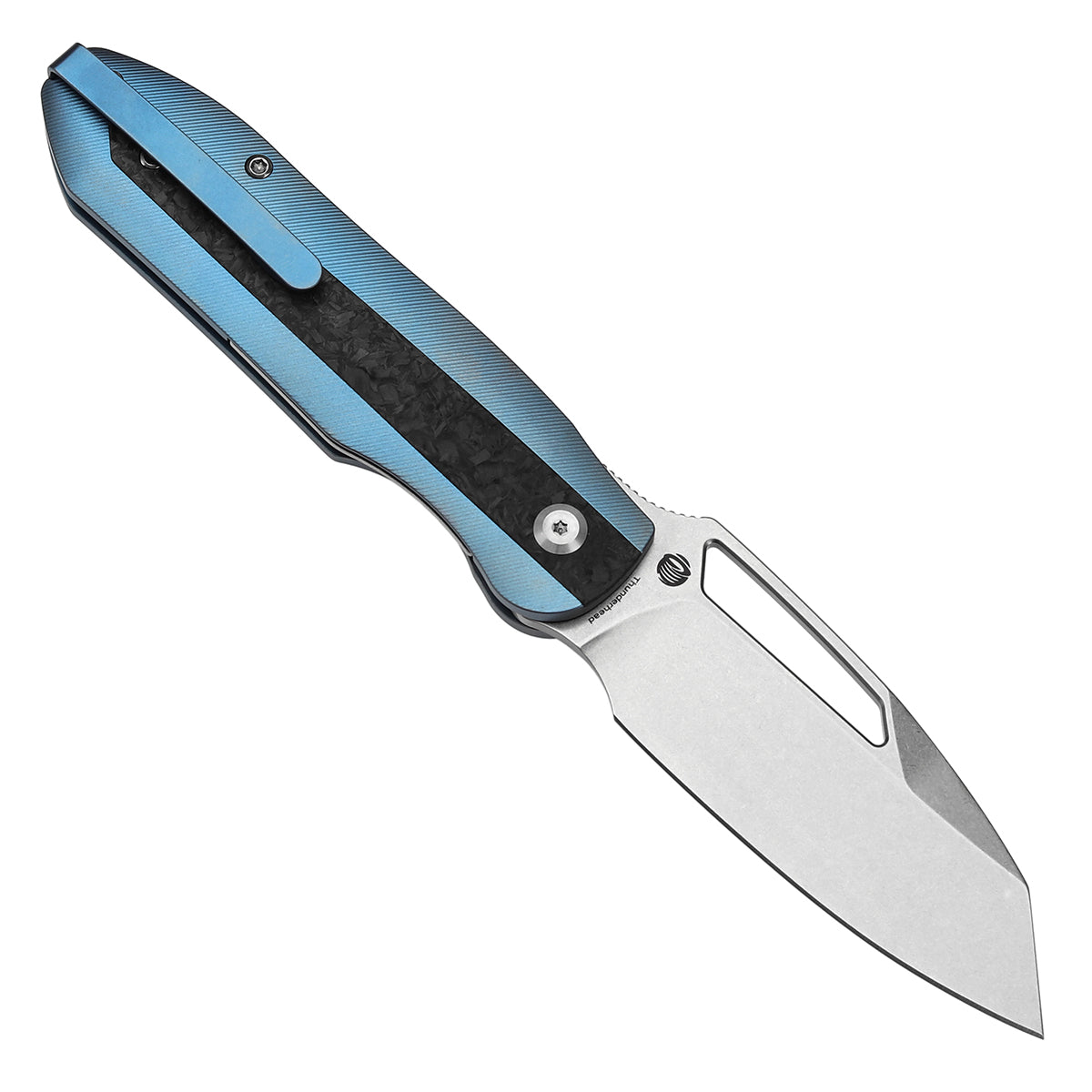 Kansept Thunderhead K1106A3 open position showing CPM S35VN tanto blade