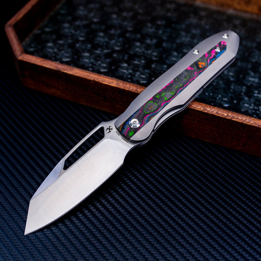 Kansept Thunderhead K1106A4 front view – 3.58" satin CPM S35VN tanto folding knife