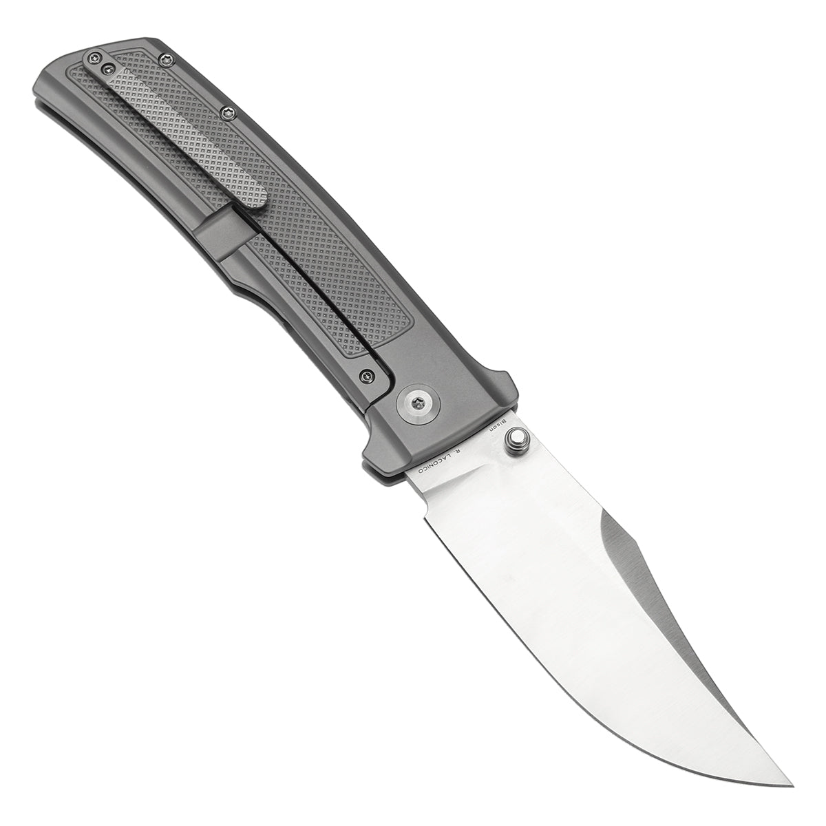 Kansept Bison K1108A1 open position showing CPM S35VN clip point blade