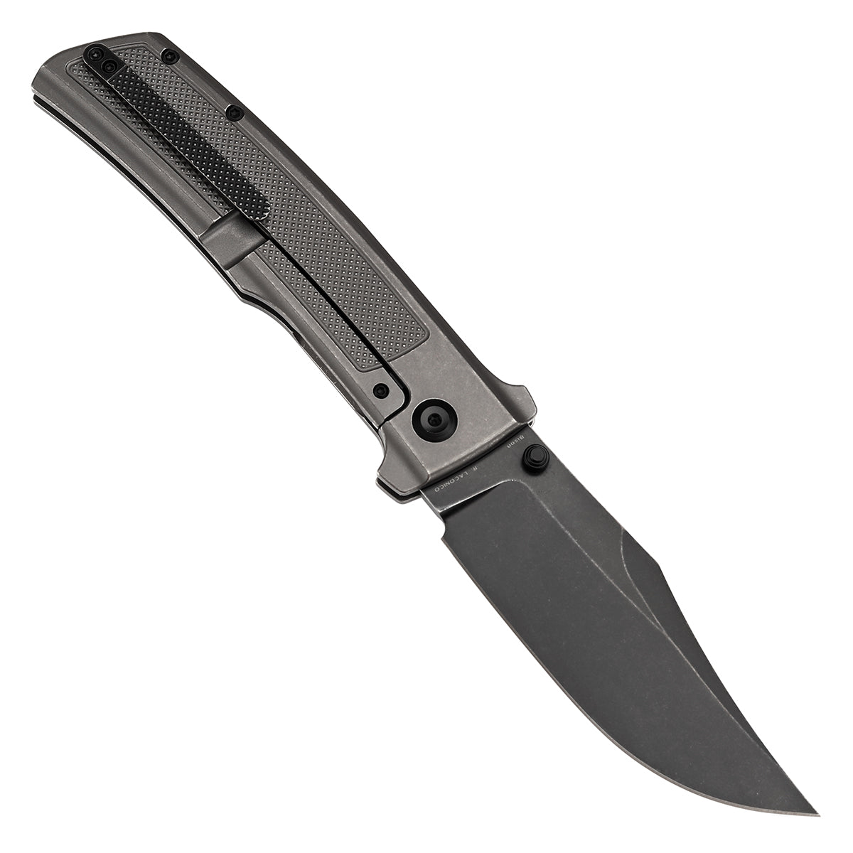 Kansept Bison K1108A3 open position showing CPM S35VN clip point blade
