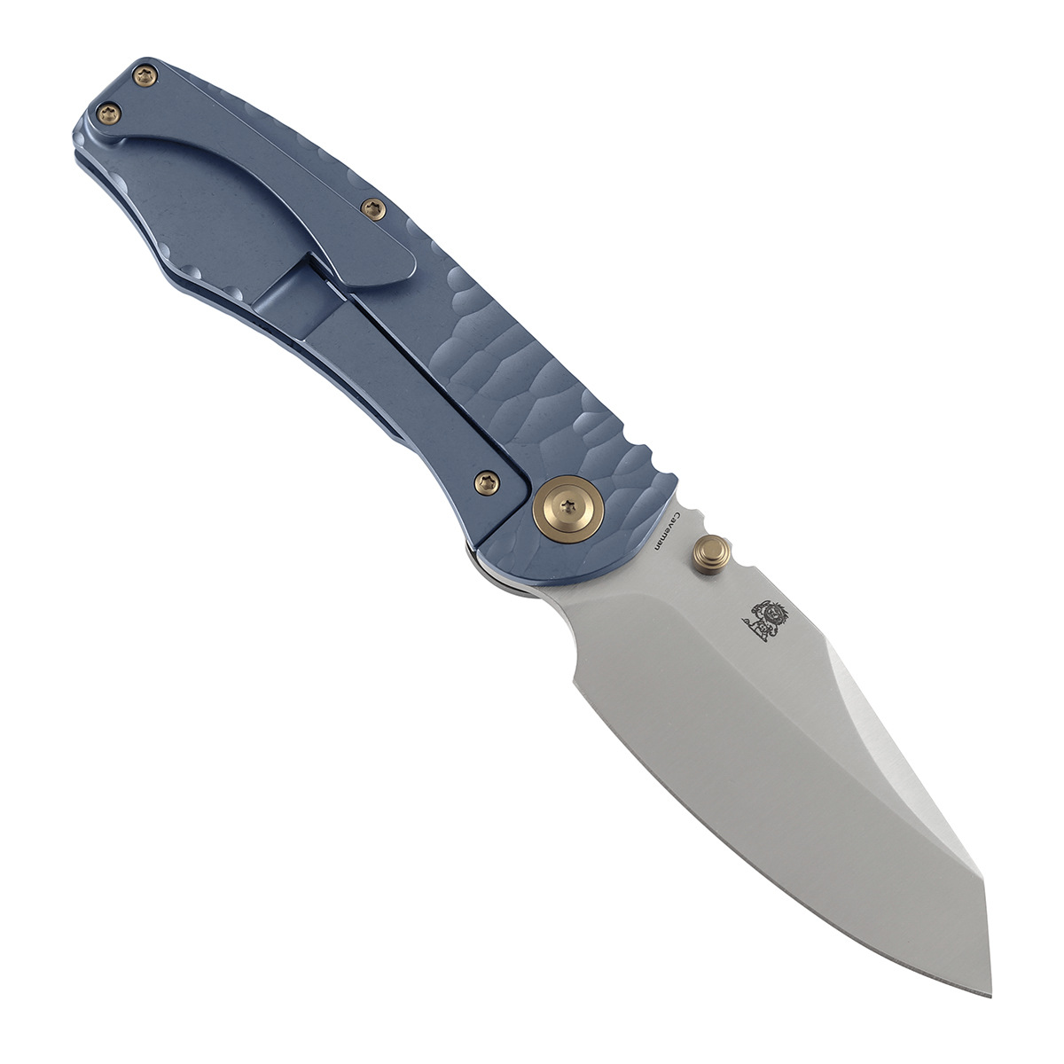 Kansept Caveman K1110A5 open position showing CPM 20CV tanto blade