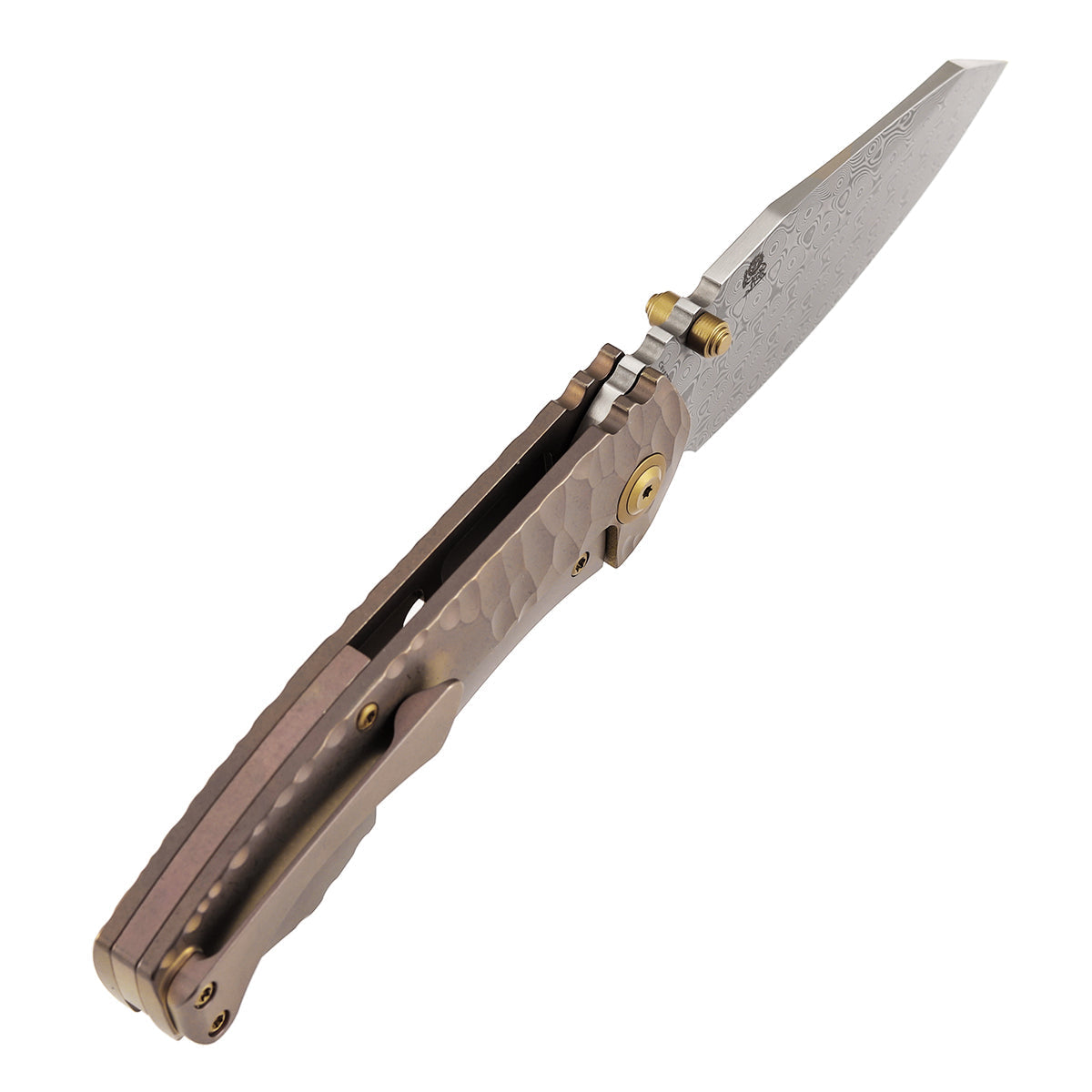 Kansept Caveman K1110A6 rose gold anodized rock pattern titanium handle scales