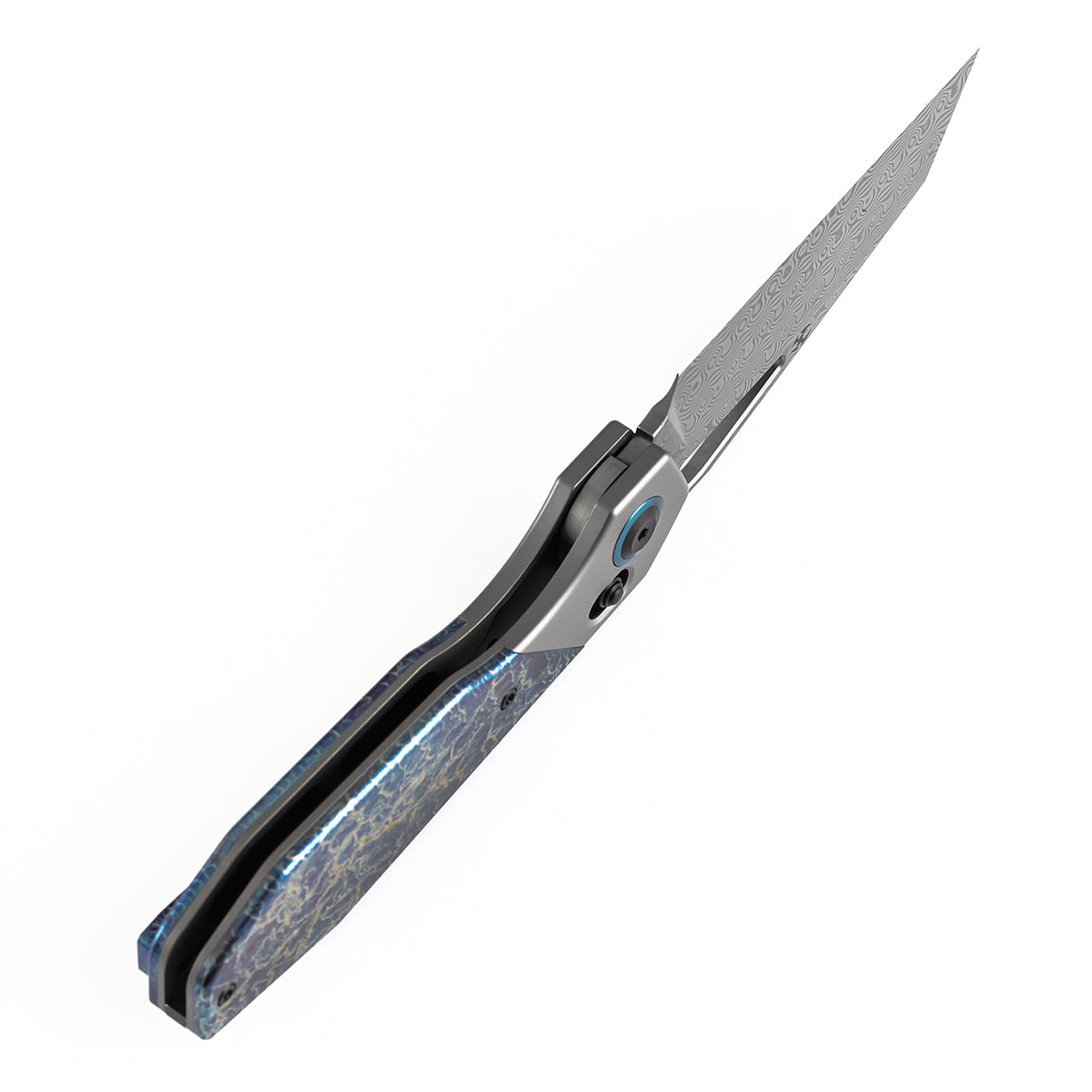 Kansept QTRO K1118VA2 blade detail – Damascus Damascus Wharncliffe